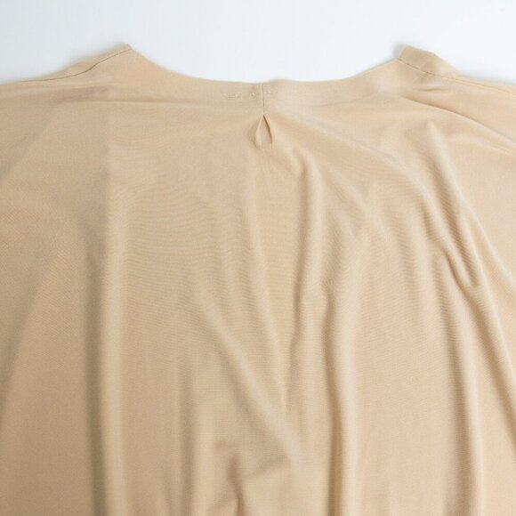 Norma Kamali Maxi Dress Beige Stretchy Jersey Obie Gown Blonde XL - Picture 10 of 13